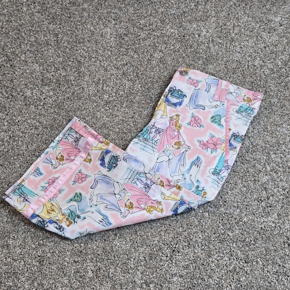 Vintage Disney Store Princess Pants Girls Size 6 Castle Floral Wide Leg